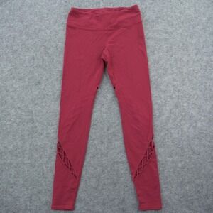 ALO Yoga Leggings Womens Small Entwine Red Leggings Interlace Braid Lace Gym